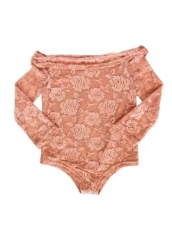 Beatrix Off Shoulder Leotard Rose Taupe