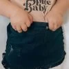 Birdie Denim Fringe Skirt