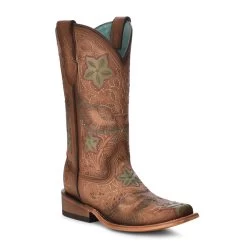 Corral Orix Full Embroidery & Hand Tooled Painted With Studs