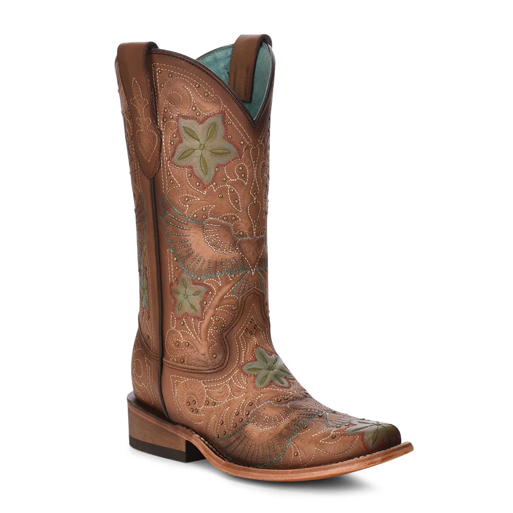 Corral Orix Full Embroidery & Hand Tooled Painted With Studs