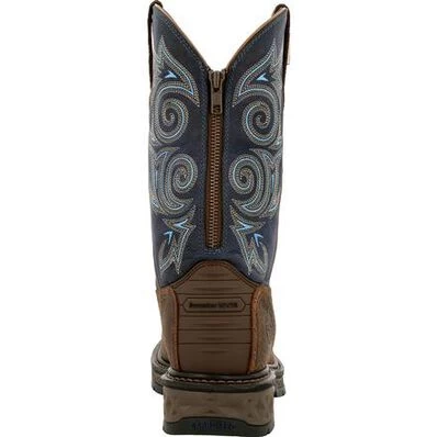 Georgia Boot Carbo Tec. Waterproof Pull On Boot. Brown/Navy - Image 3