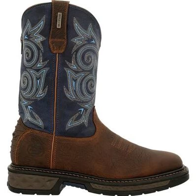 Georgia Boot Carbo Tec. Waterproof Pull On Boot. Brown/Navy - Image 2