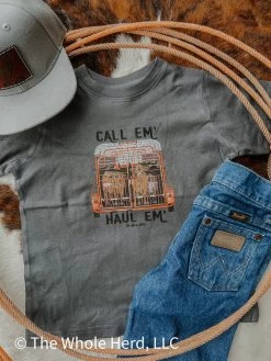 Call 'Em & Haul 'Em - Kids Western Graphic Tee
