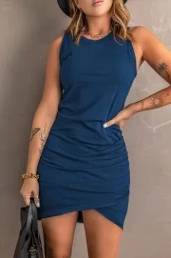 Solid Blue Tank Dress