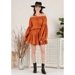 Sandrine Dress - Rust