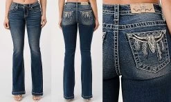 Feather Longhorn Mid-Rise Bootcut Miss Me Jeans