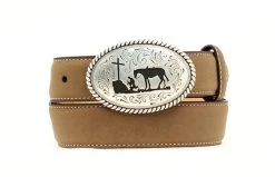 Nocona Boys Classic Western Belt Cowboy Prayer Buckle