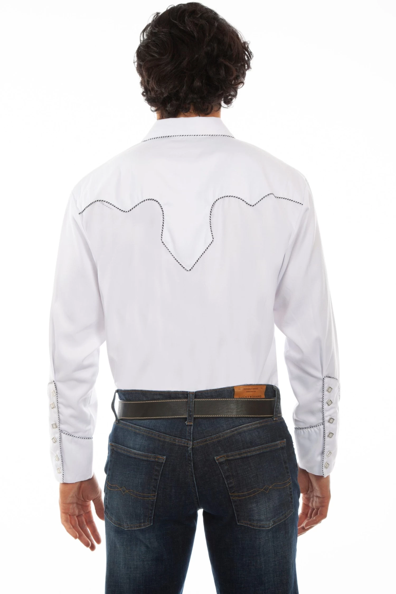 Scully SOLID SHIRT W/CANDY CANE PIPING - WHITE - Image 2