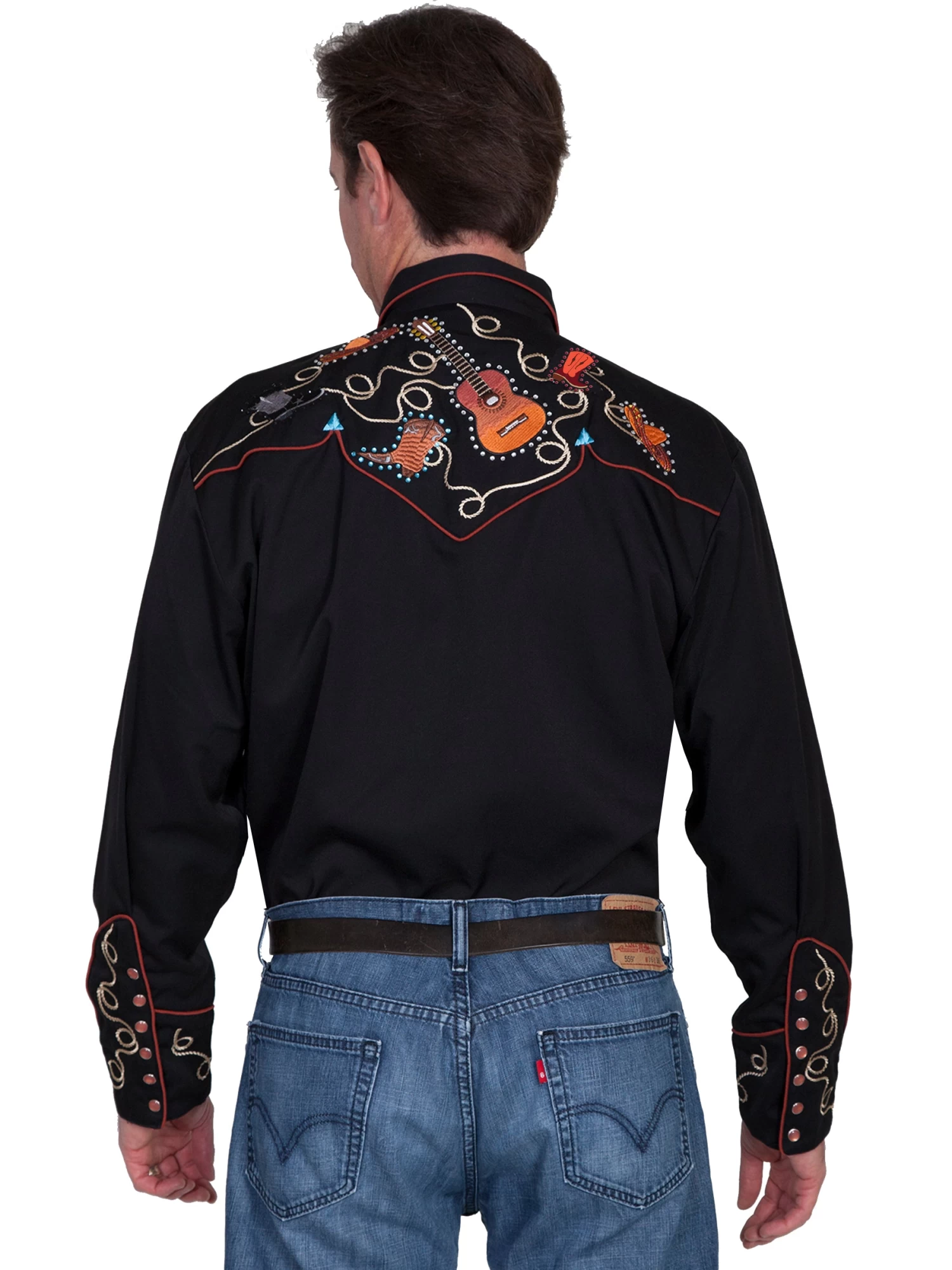 Scully Boots, Hats, And Guitars Embroidery Shirt - Image 2