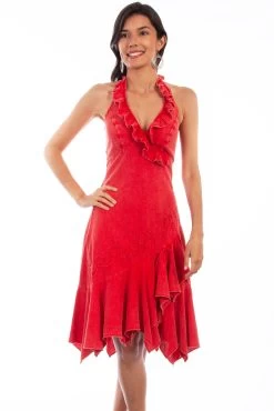 Scully Halter Dress Peruvian Cotton - Red