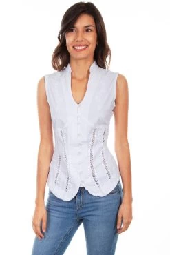 Scully Sleeveless Blouse Peruvian Cotton - White
