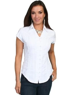 Scully Capsleeve Peruvian Cotton Blouse