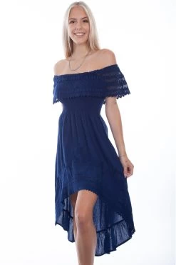 Scully Off Shoulder High/Low Dress - Royal Blue