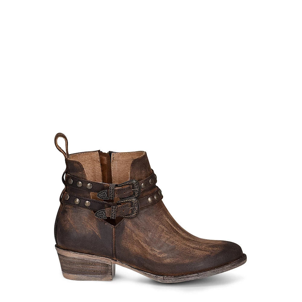 Corral Tobacco Harness Stud Bootie Round Toe - Image 2