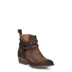 Corral Tobacco Harness Stud Bootie Round Toe