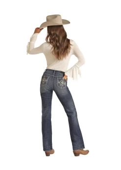 Rock & Roll Ladies Aztec Leather Embroidery