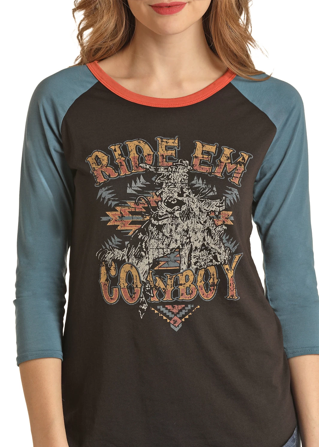 Rock & Roll Graphic Baseball Tee Womens - Image 2