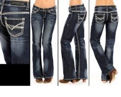 Rock & Roll Riding Dark Vintage Boot Cut Jean