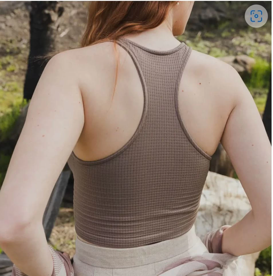 Grid Texture Front Lace High Neck Racerback Brami - Image 2