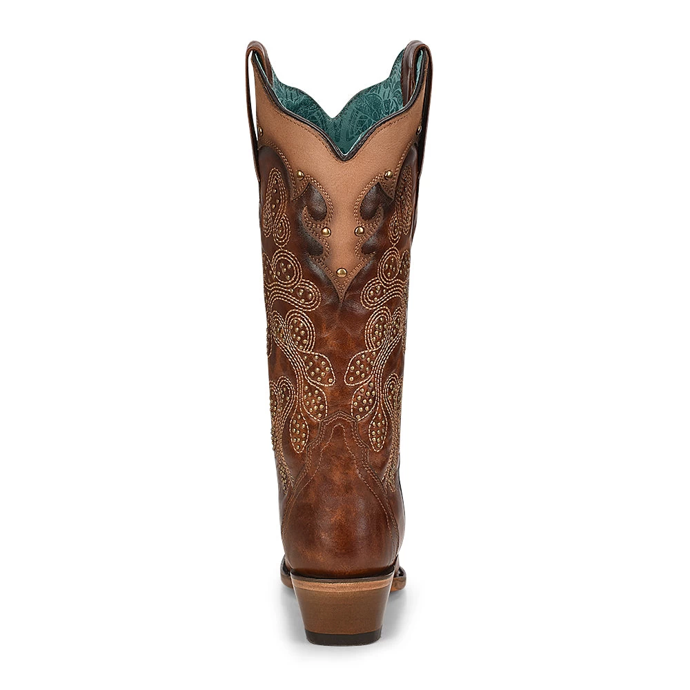 Corral Boots Corral Ladies Tan Overlay & Embroidery Studs - Image 4