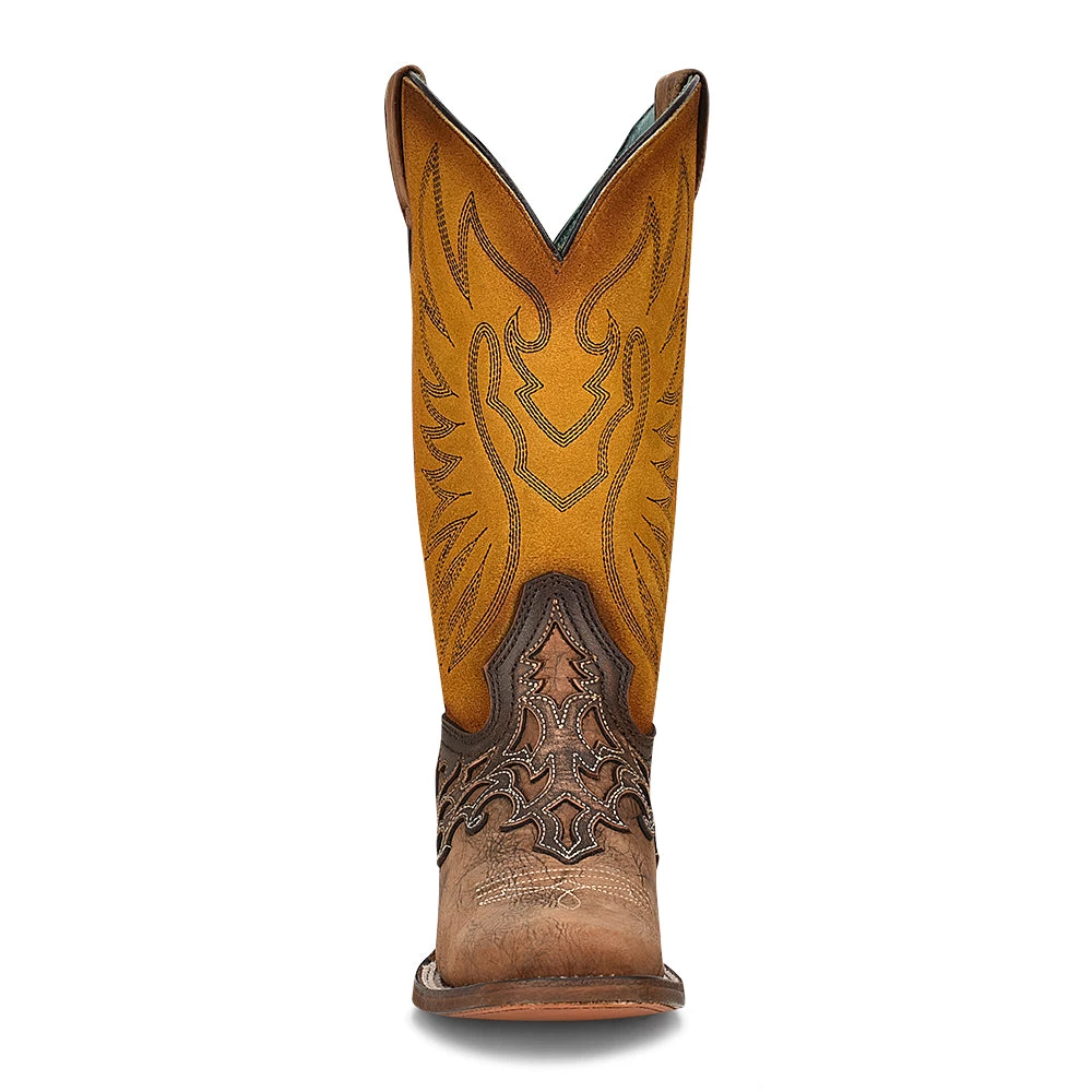 Corral Boots Corral Ladies Brown/yellow Overlay & Embroidery Square Toe - Image 3