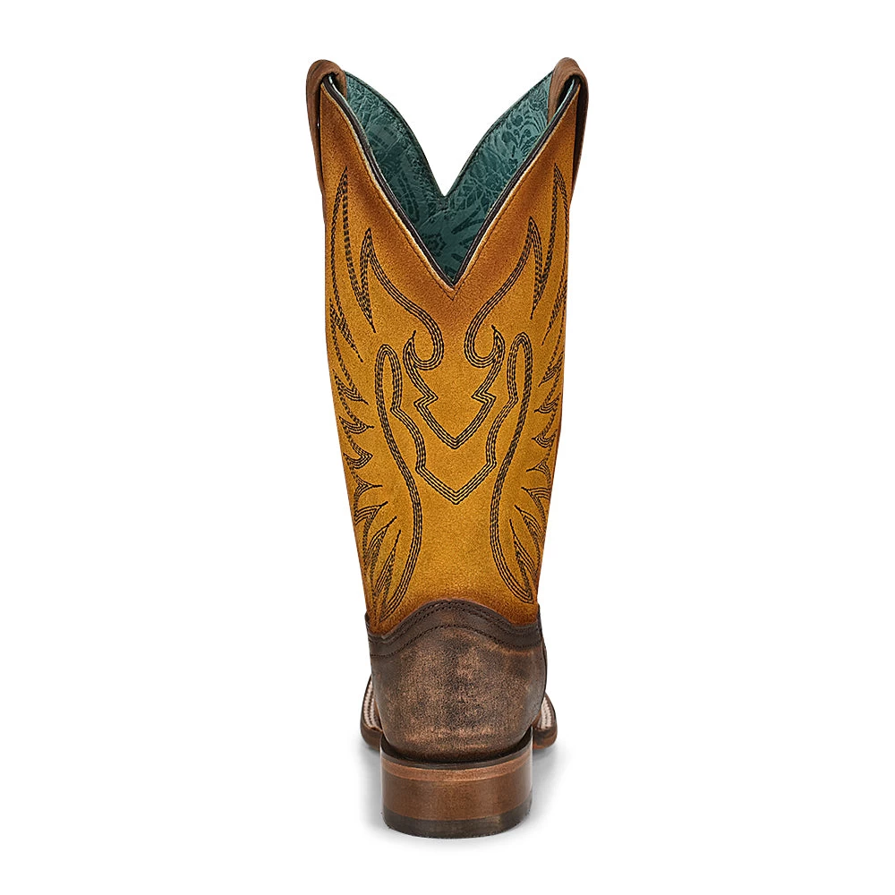 Corral Boots Corral Ladies Brown/yellow Overlay & Embroidery Square Toe - Image 4