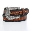 Angel Ranch Ladies Belt Hand Tooled Floral