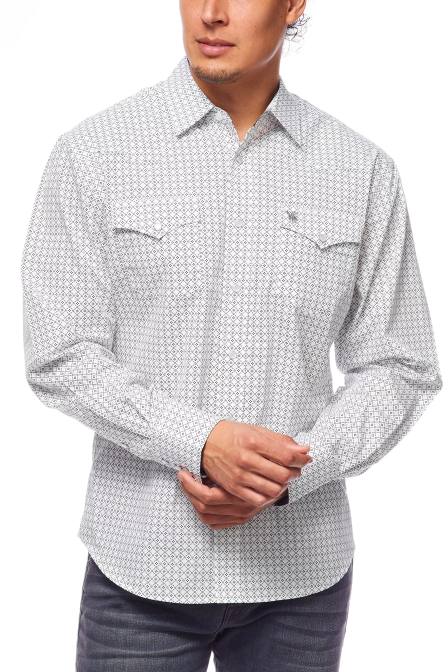 Rodeo Clothing Long Sleeve All Over Print - White/Grey