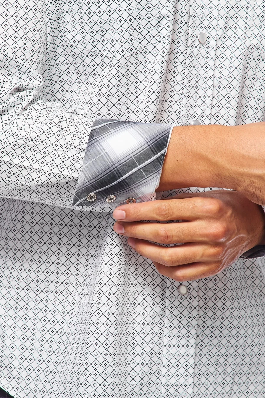 Rodeo Clothing Long Sleeve All Over Print - White/Grey - Image 3